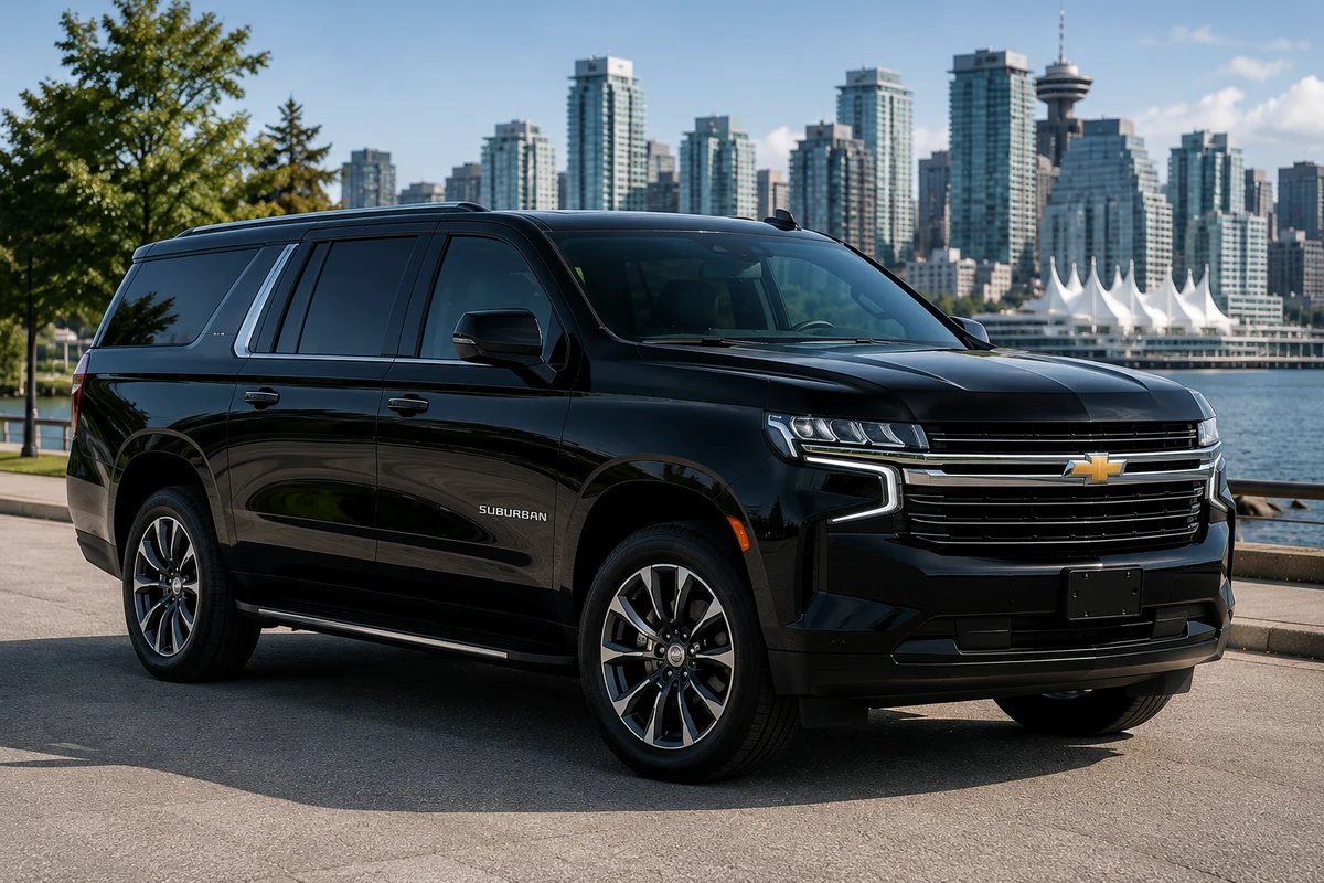 White Rock wedding luxury suv